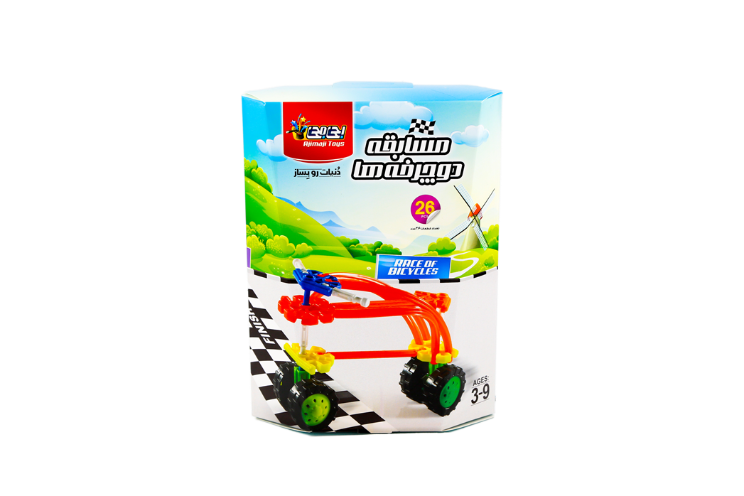 مهندسی خلاقیت - بسته مسابقه دوچرخه ها -سایز کوچک -مدل چهار چرخ